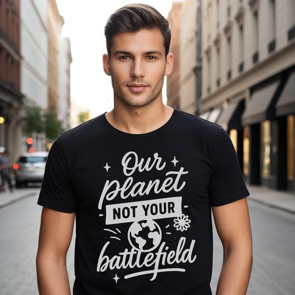 Anti-war quote graphics in a clean vector format