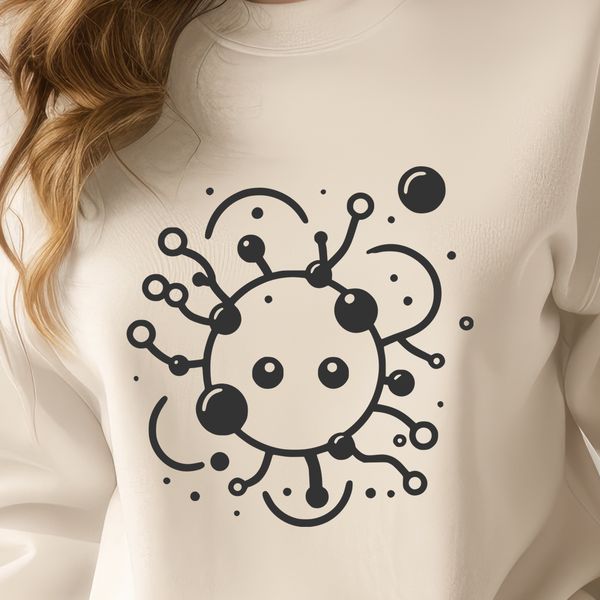 Cell Structure Graphic Vector Art Illustration of a single cell bacteria in a laboratory setting