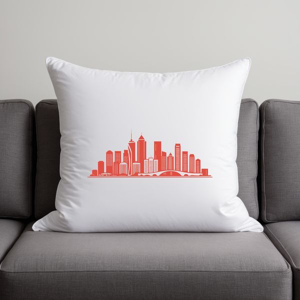 Urban Landscape Vector Design A detailed digital illustration of a city skyline, created using vector graphics for scalable and editable design.