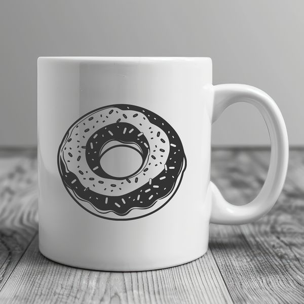 A detailed vector illustration of a single glazed donut with a hole in the center.
