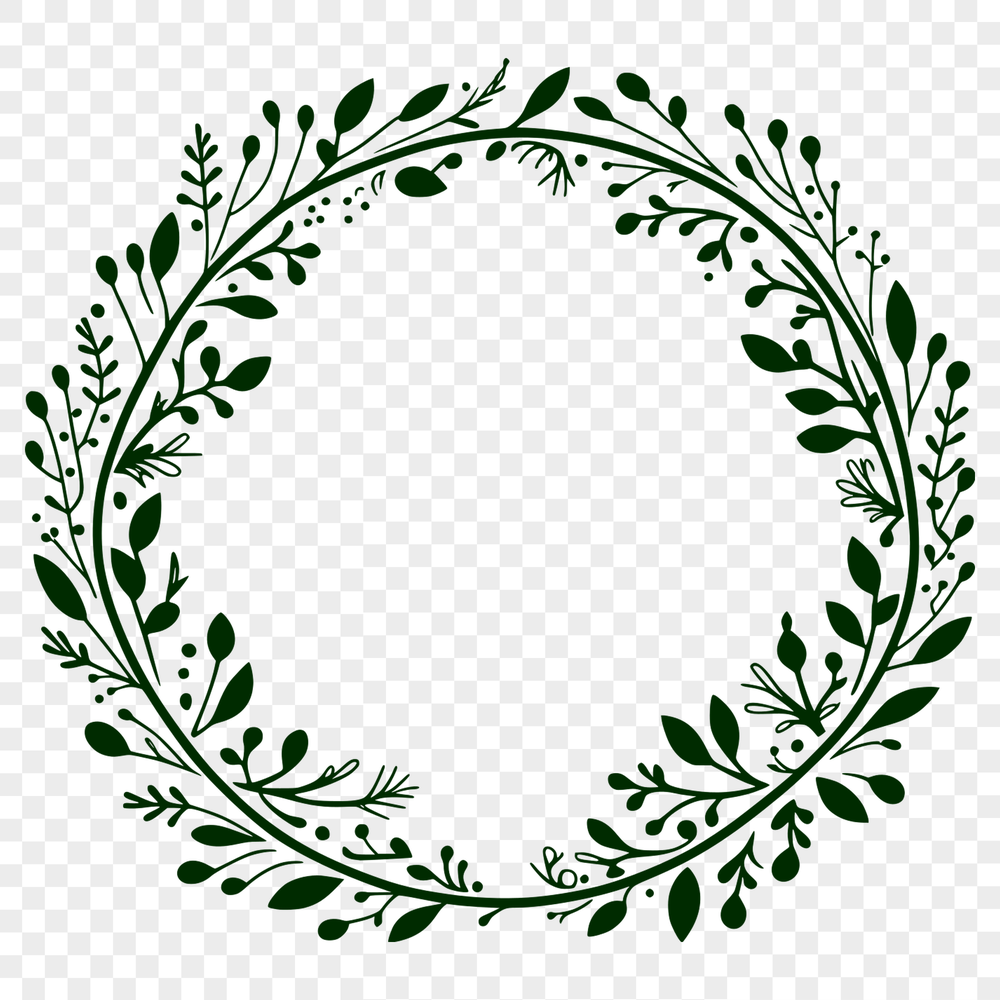 Floral wreath design in vector format for cutting machines and digital art.