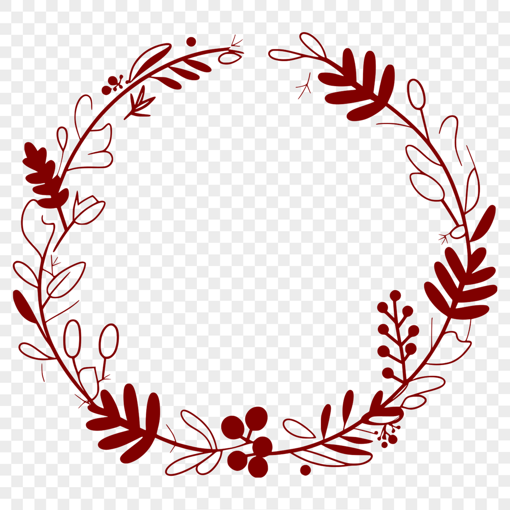 Symmetrical Wreath Vector Image A floral SVG design featuring a symmetrical wreath shape, suitable for digital crafting and vector art projects.