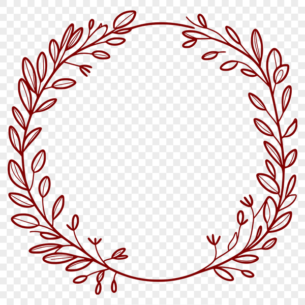 A floral patterned wreath designed as vector art.