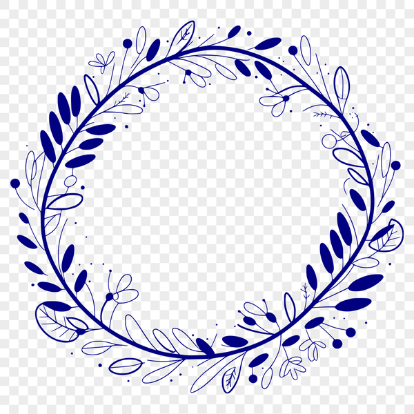 A detailed floral wreath design created using vector art.