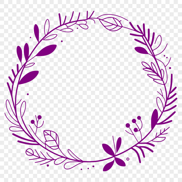 Detailed Floral SVG Wreath Template A detailed floral wreath design created in vector format.