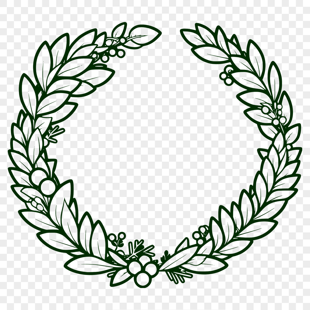 Floral Circular Wreath Design A floral design in the shape of a circular wreath, suitable for digital cutting machines or laser cutting.