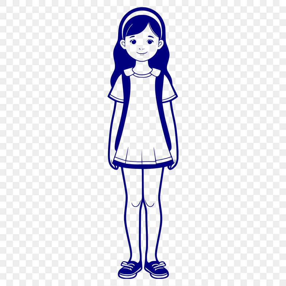 Stylized Girl Illustrations A stylized illustration of a girl in various poses, suitable for vector art projects.