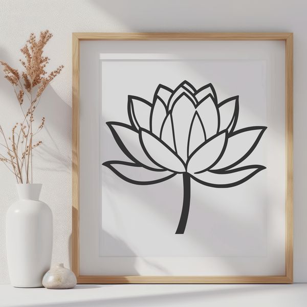 Beautiful Stylized Lotus Design A stylized illustration of the sacred lotus flower, often associated with Eastern spirituality.