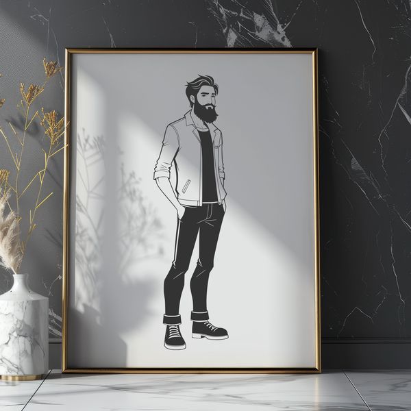 A simple male figure designed in vector format for various applications.