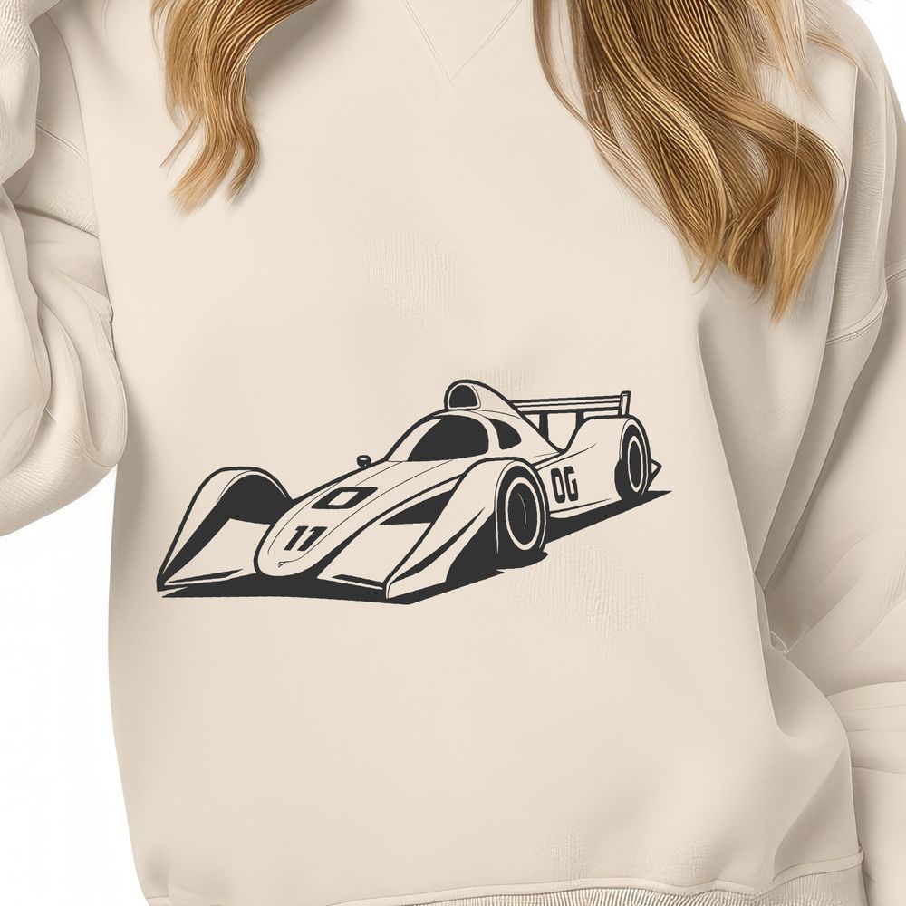 Customizable Racing Car SVG Design An illustration of a high-performance vehicle, rendered in scalable SVG format for easy editing and customization.