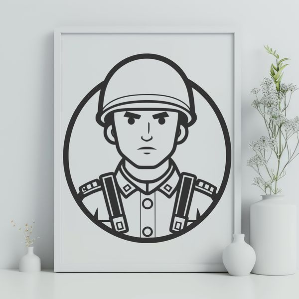 Vector illustration of a military man A detailed vector illustration of a man in military uniform.