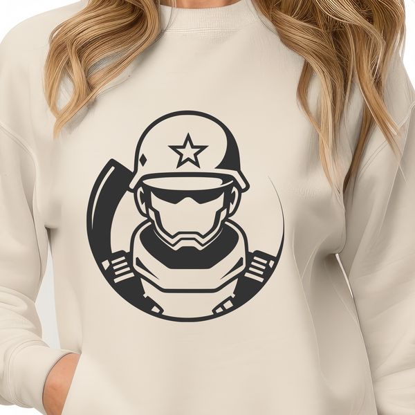 Soldier in Uniform Graphic An SVG graphic representation of a soldier in uniform.