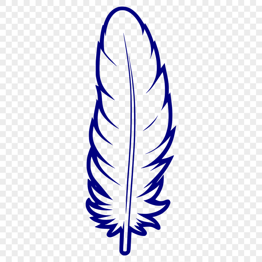 Free Clip Art Feather Icon A delicate illustration of a single feather, created in vector format for easy editing and customization.