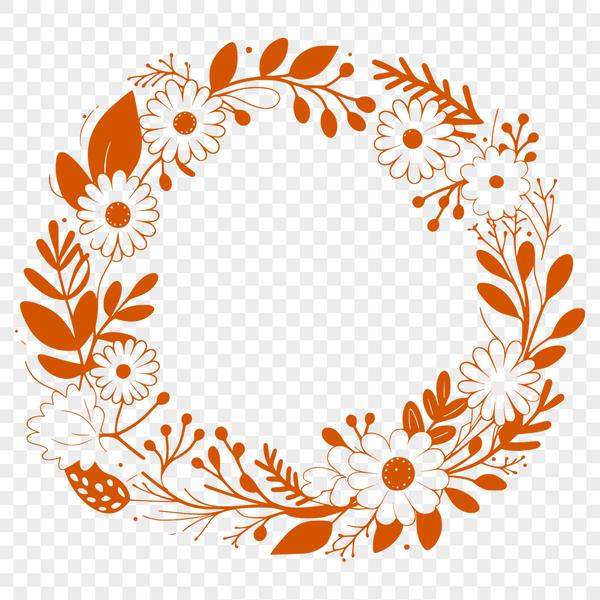 An illustrated SVG floral wreath design suitable for digital crafting projects.