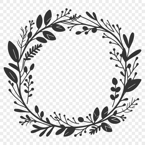 Elegant Floral Clip Art Design A detailed floral wreath design created as a vector image.