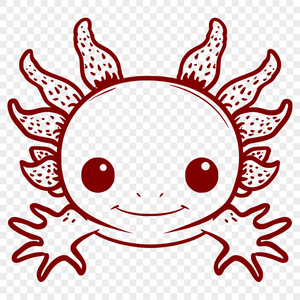 Free Beautiful Axolotl Stencil