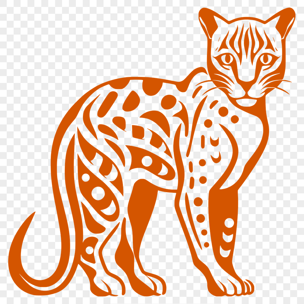 Artistic Standing Big Cat DXF