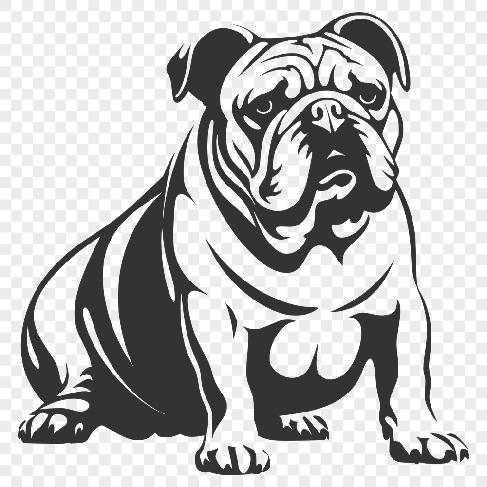 Sitting Bulldog Vector Art