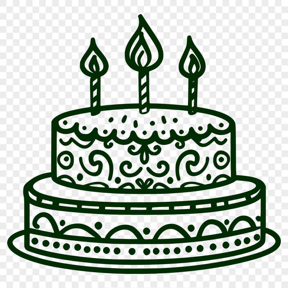 Unique Birthday Cake Printable Image SVG - Free Download