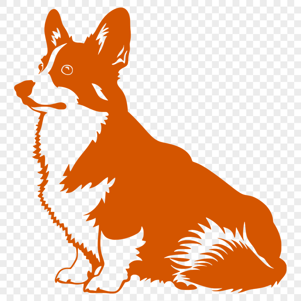 Beautiful Sitting Corgi - DXF