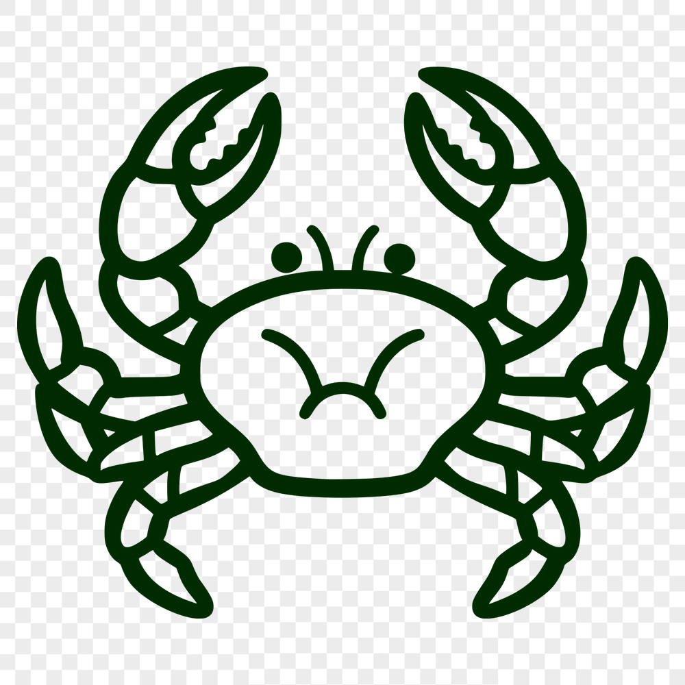 Unique Crab Simple Line Drawing