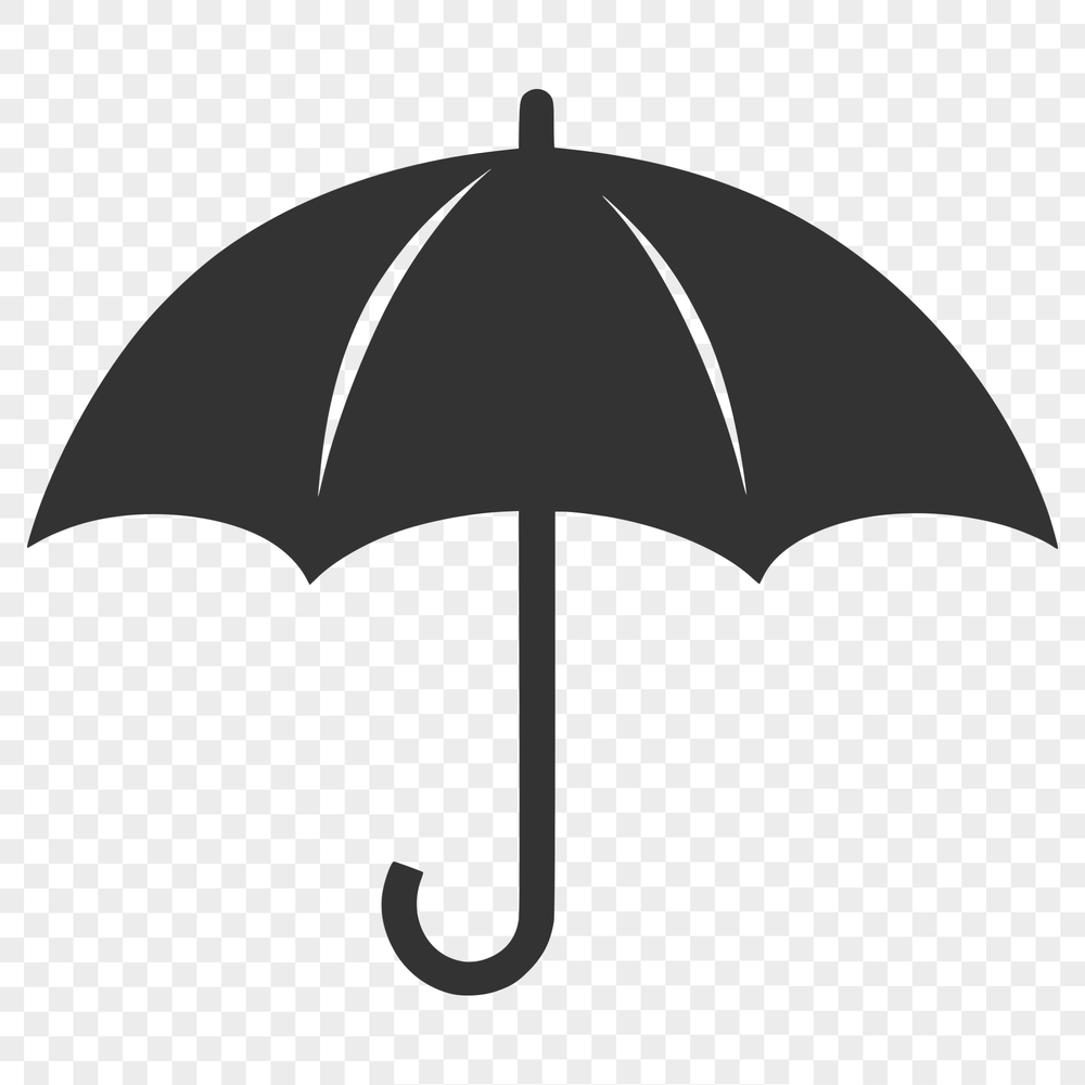 Rainy Day Companion Illustration A simple outline illustration of a classic umbrella on a rainy day.