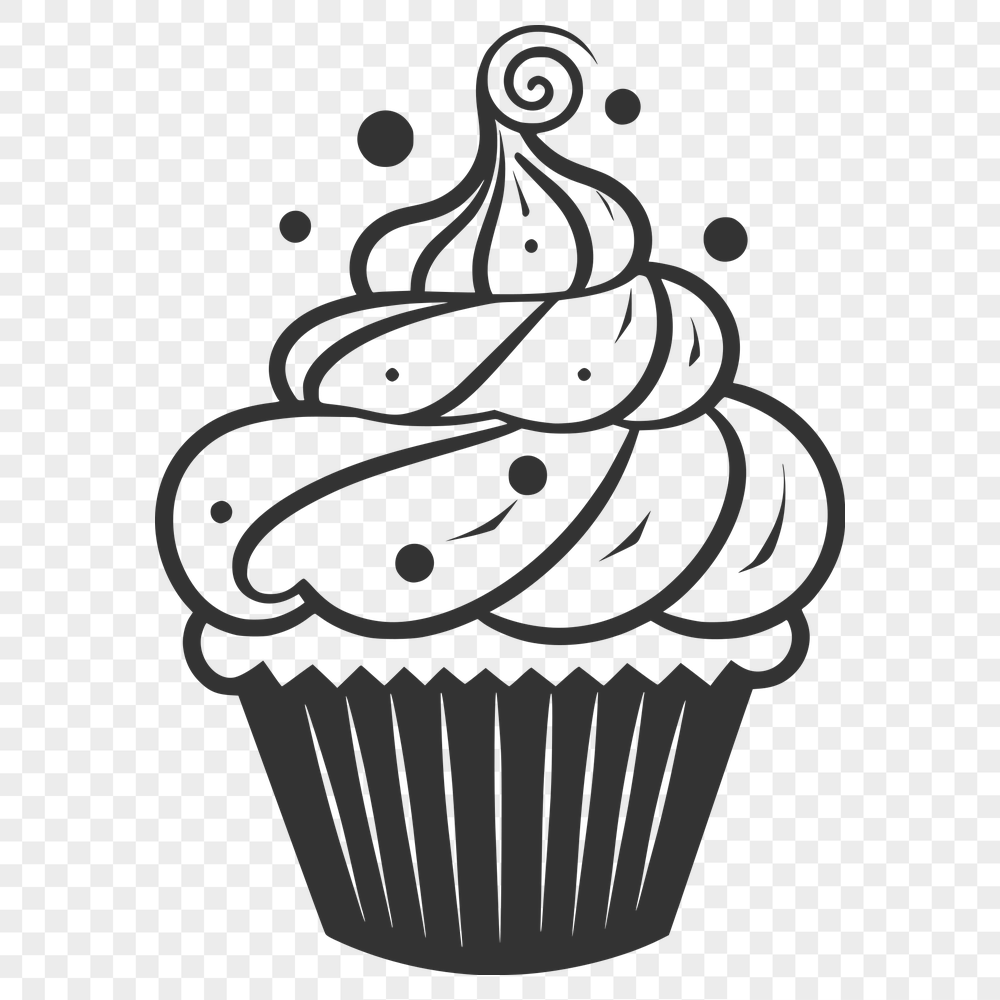 Artistic Cupcake Vector Illustration