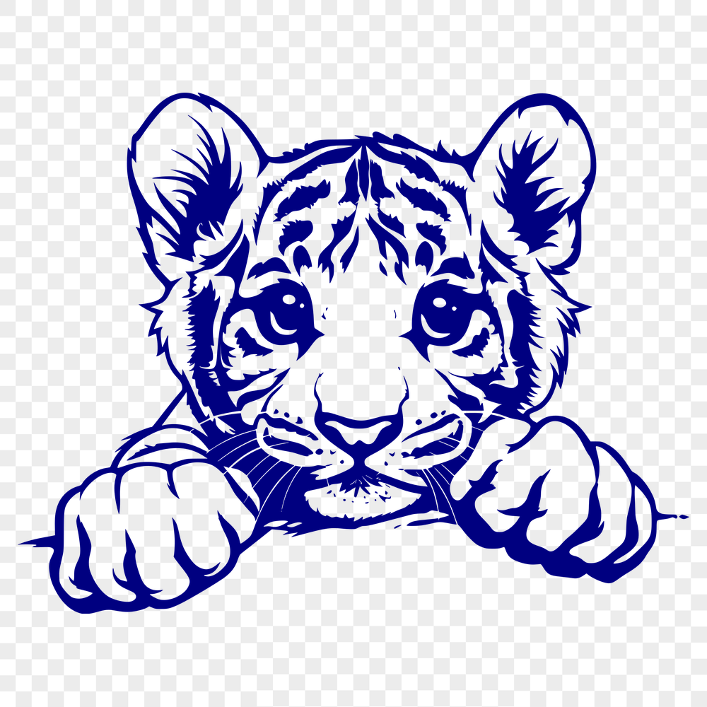 Peeking Big Cat Vector Illustration