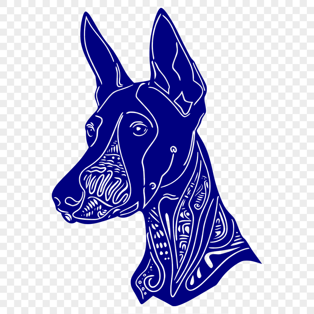 Ornate Doberman Pinscher Clip Art