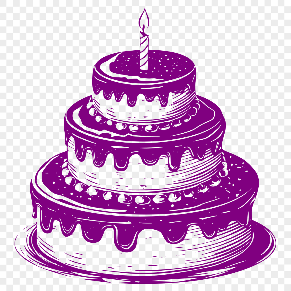 Free Unique Birthday Cake Illustration DXF - Commercial Use