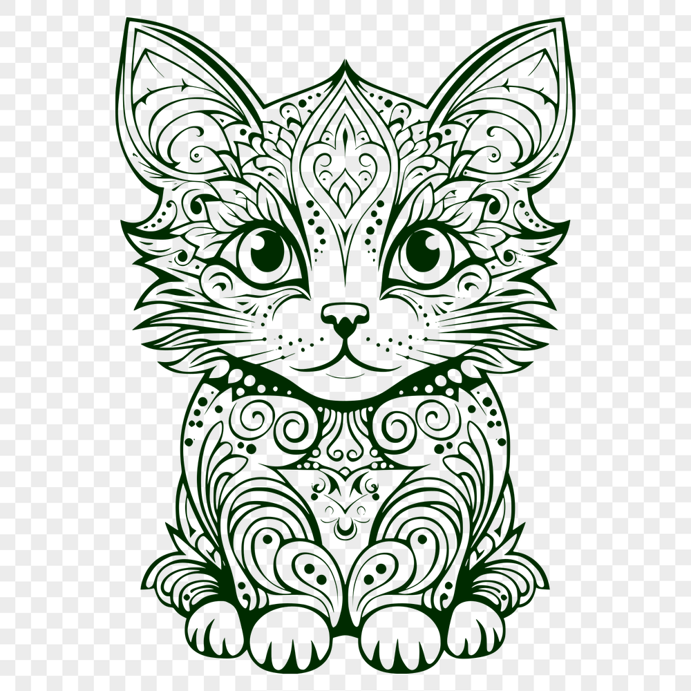 Ornate Cat Template