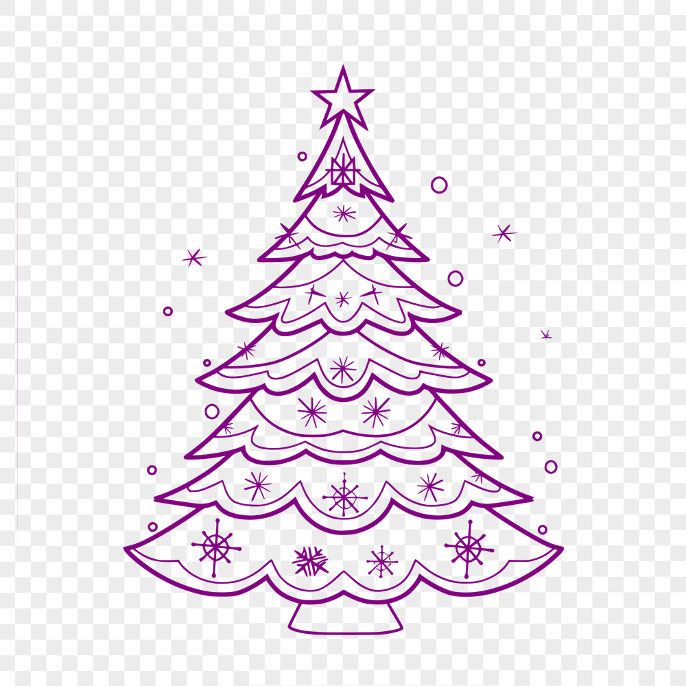 Unique Christmas Tree - SVG Format