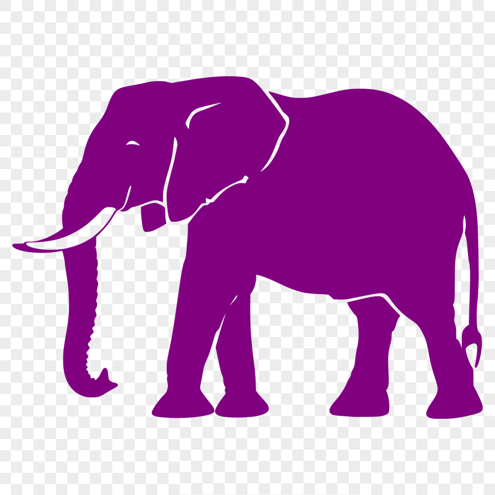 Standing Elephant Clip Art