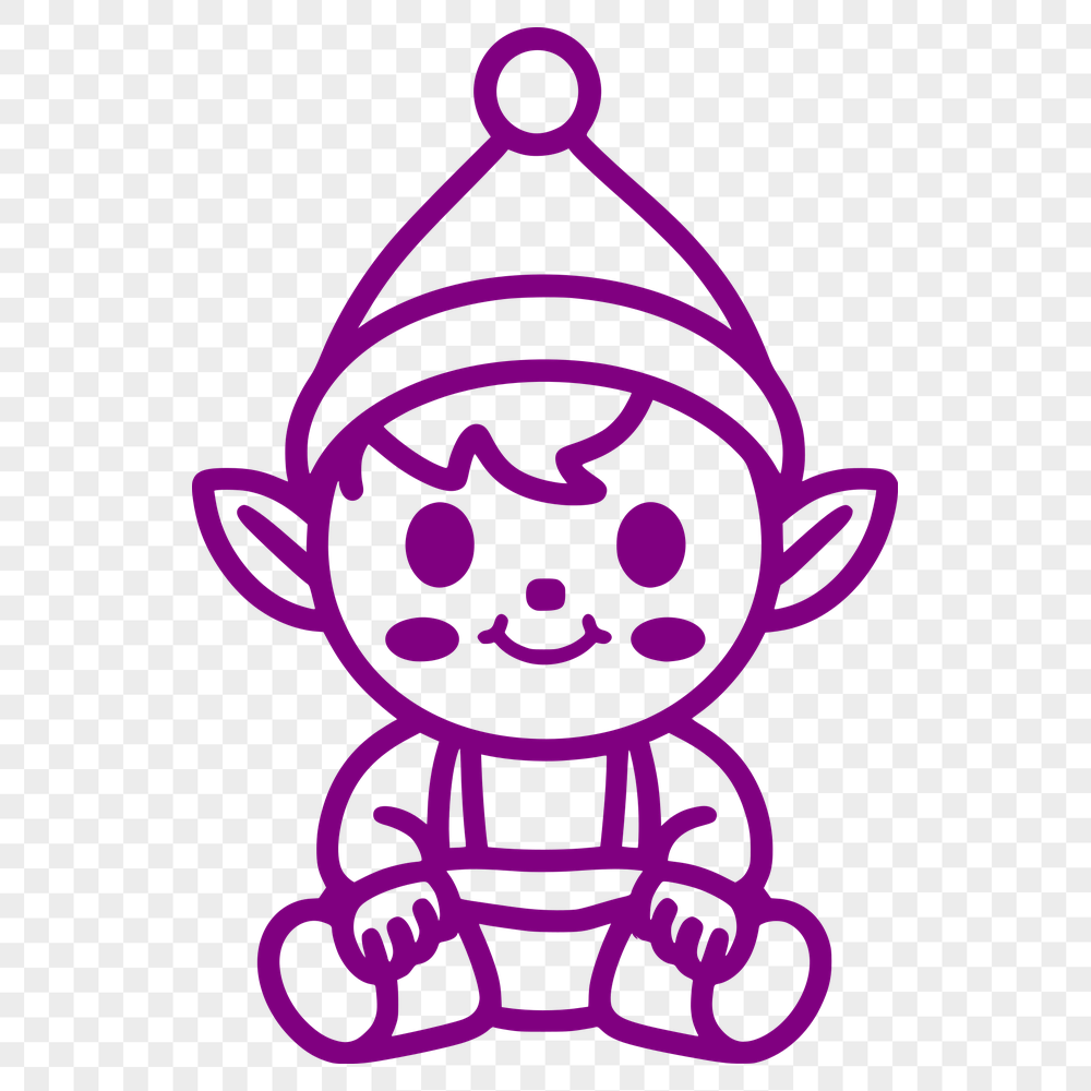 Sitting Christmas Elf SVG