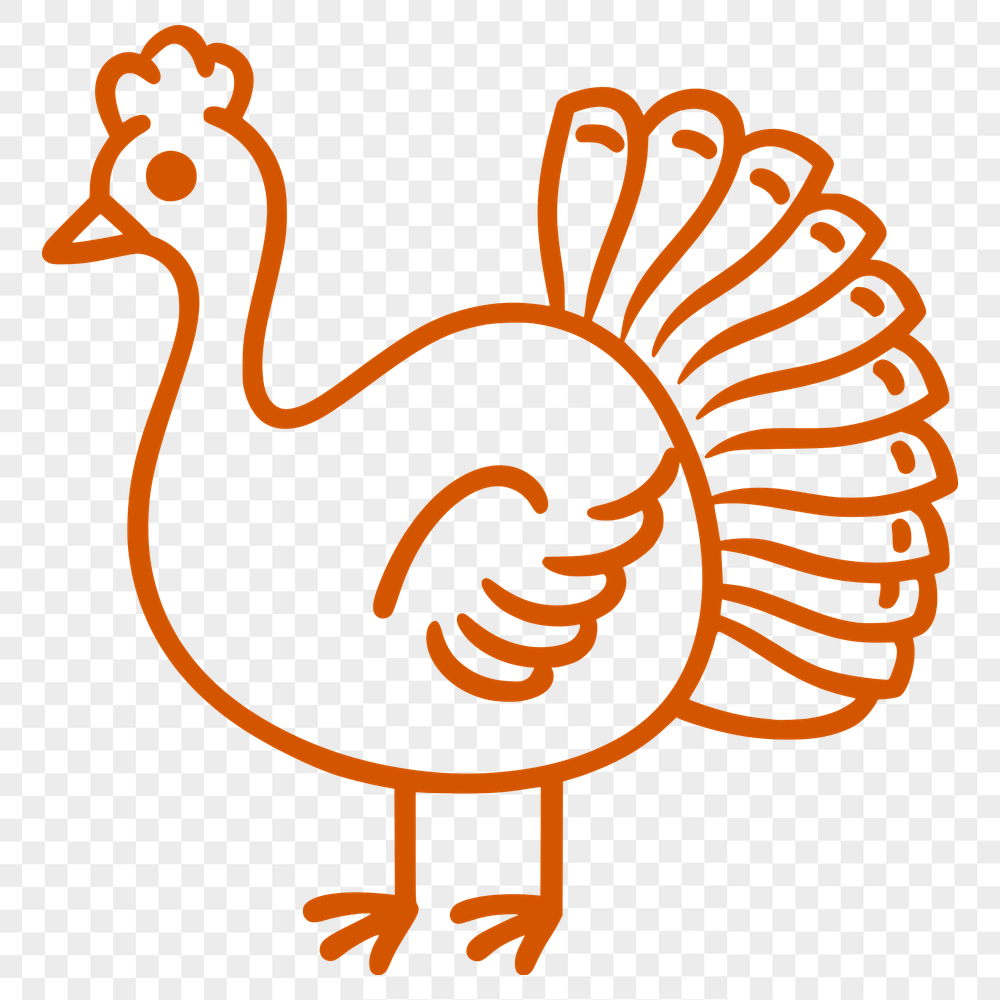 Free Turkey Simple Line Drawing