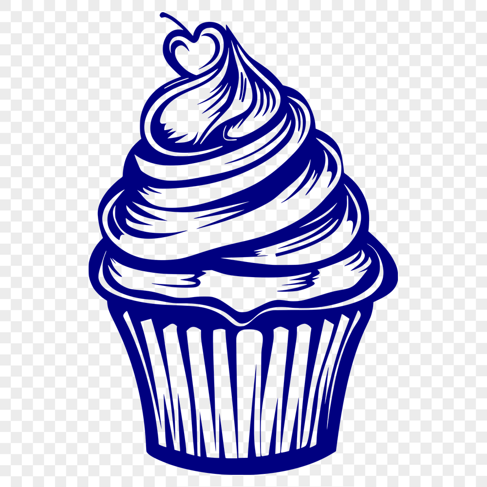 Beautiful Cupcake In DXF