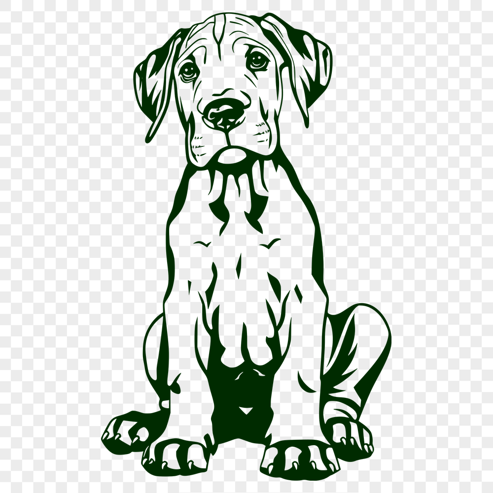 Cute Sitting Dog Vector Drawing