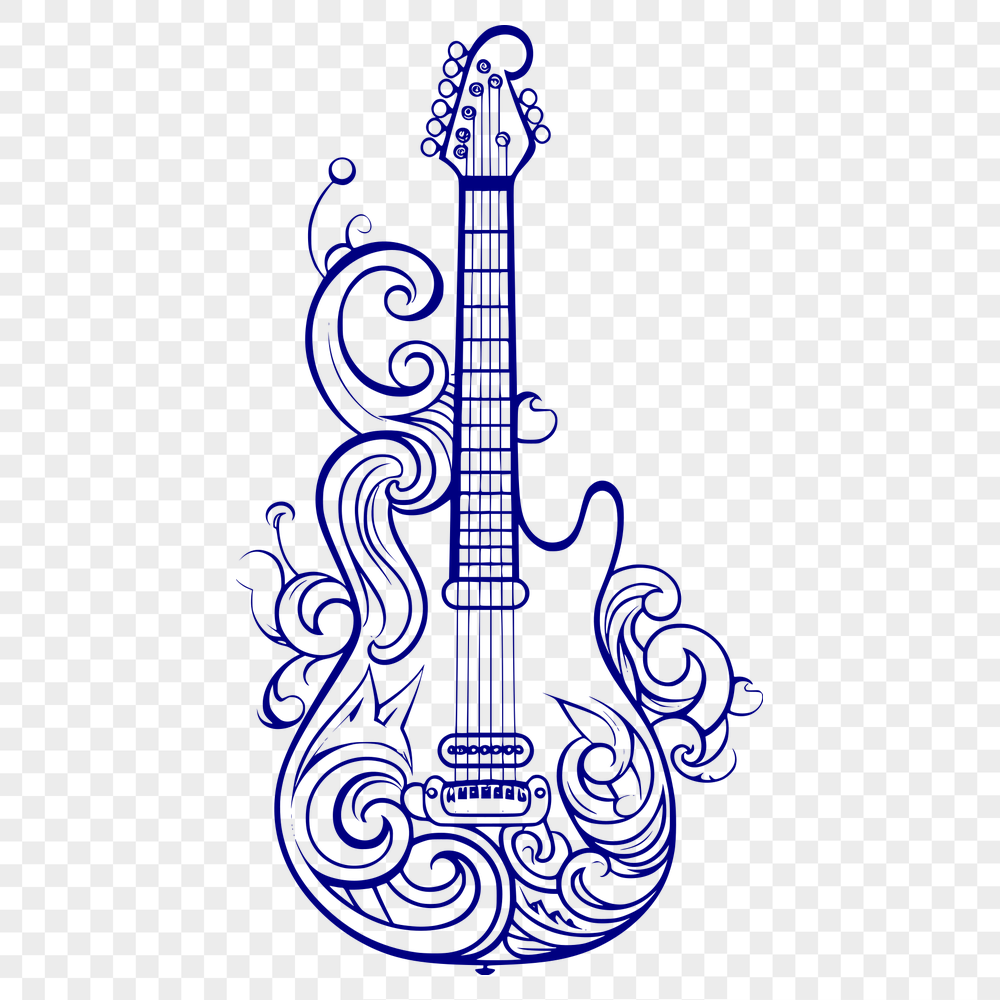 Free Creative Guitar Vector Drawing