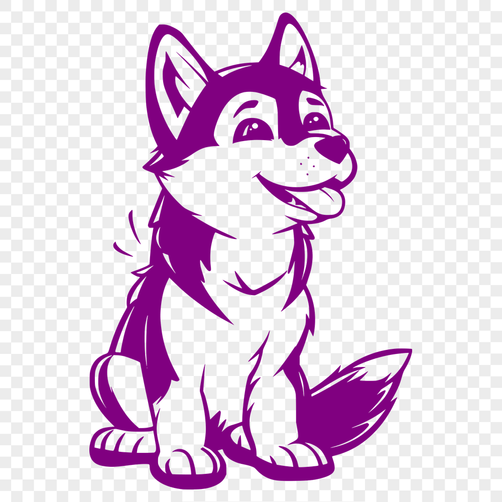 Sitting Husky Template