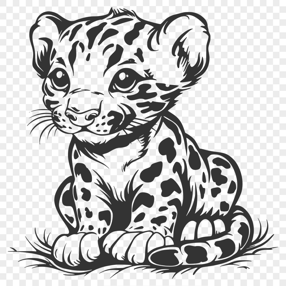 Free Sitting Big Cat Vector Art