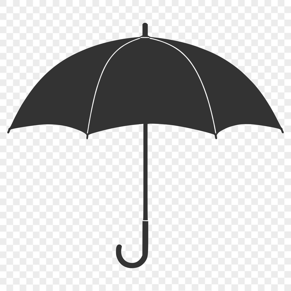 Vector Umbrella Silhouette in Various Formats A simple umbrella silhouette in vector format.