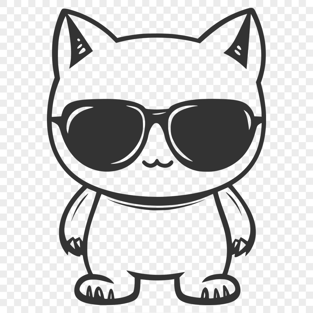 Artistic Monster Wearing Sunglasses DXF - Free Download