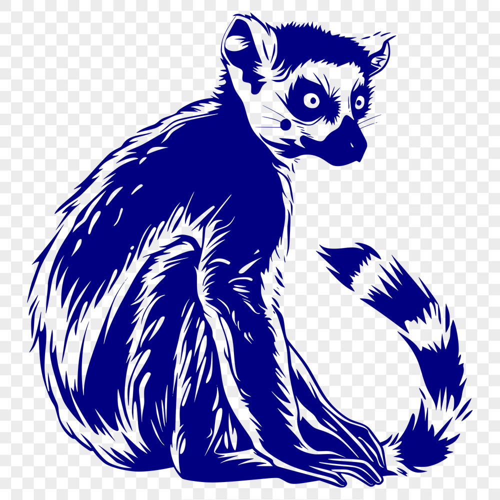 Free Artistic Lemur Digital Drawing