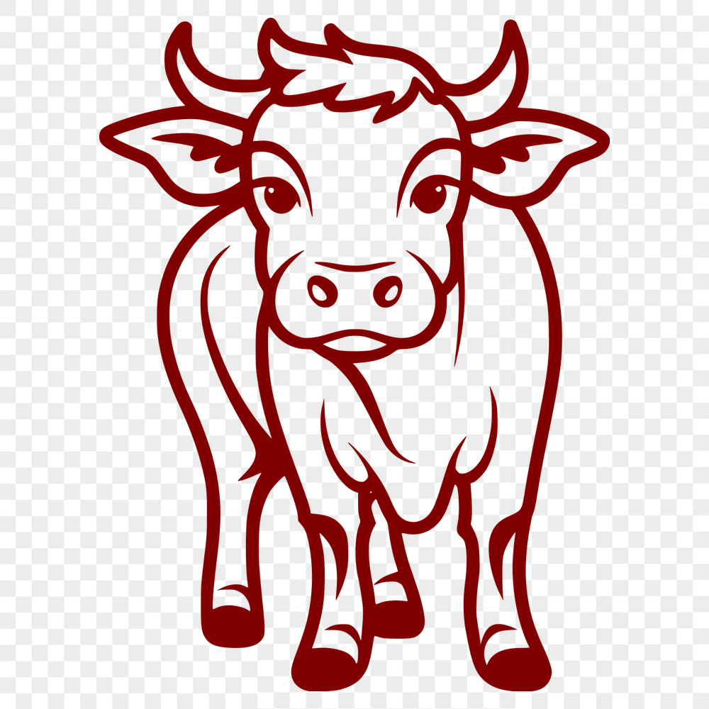 Cow In SVG, PNG, PDF And DXF Formats