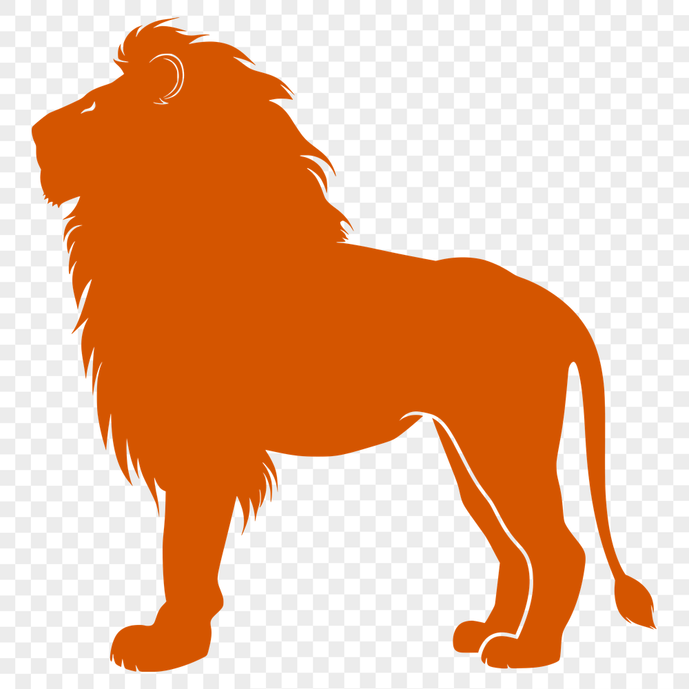 Unique Standing Lion Vector Drawing