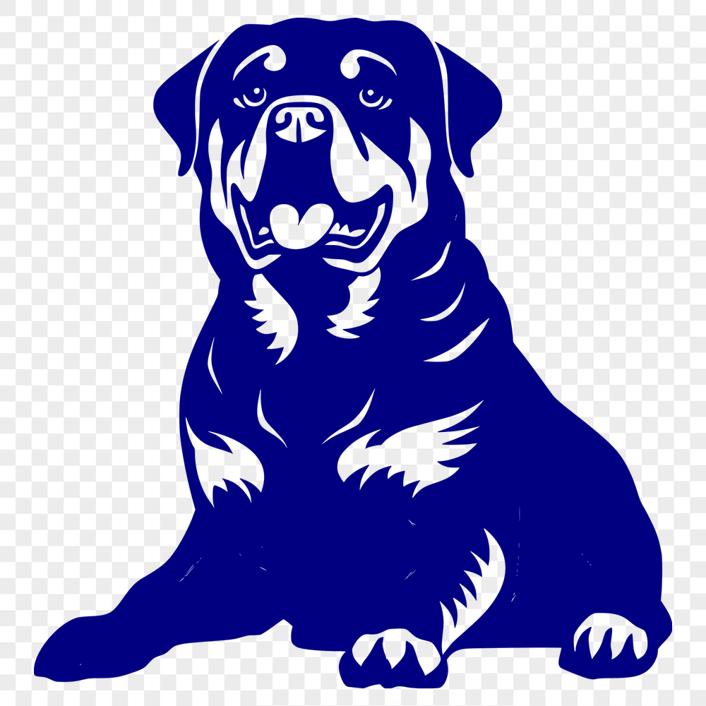 Artistic Sitting Rottweiler PNG