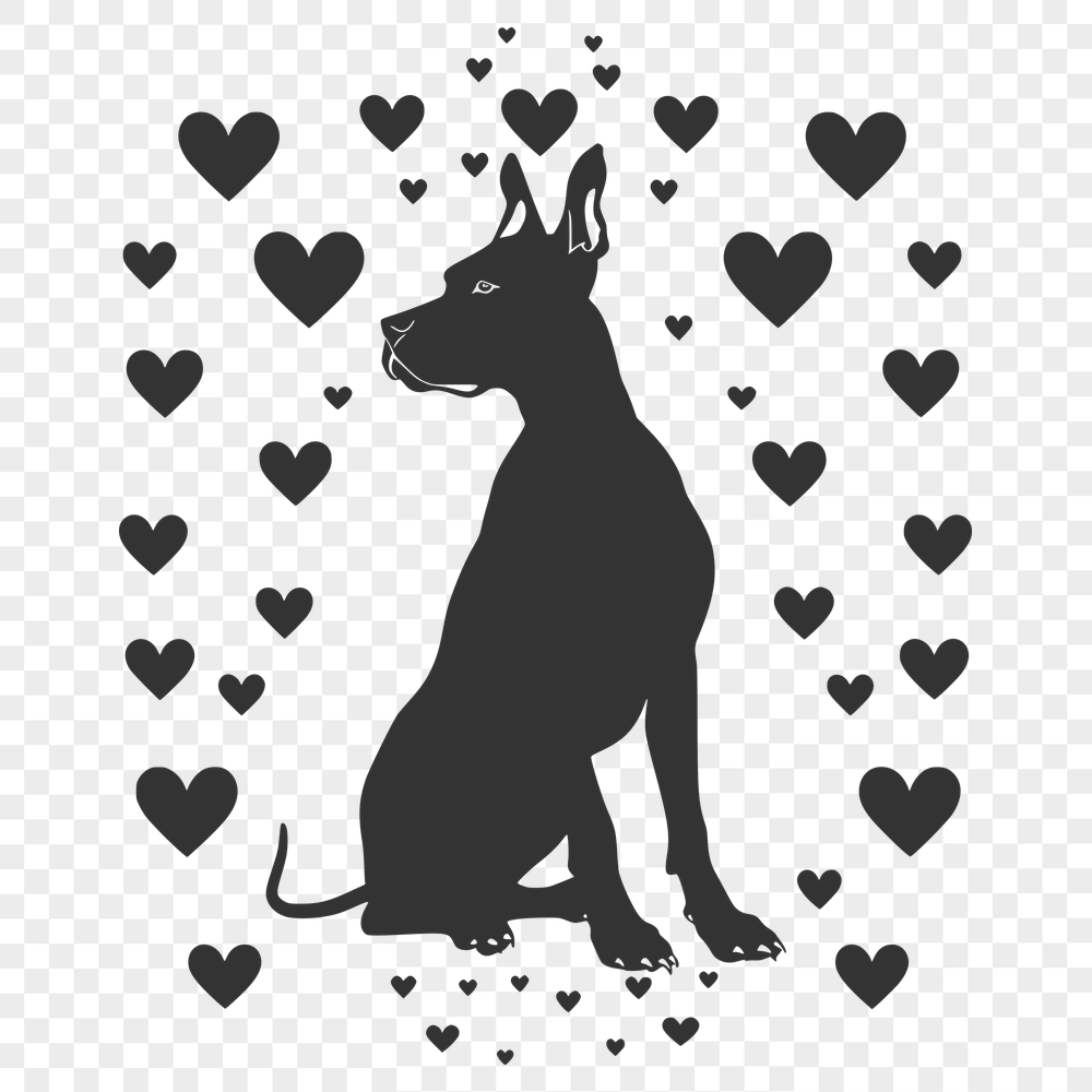 Unique Sitting Great Dane Illustration