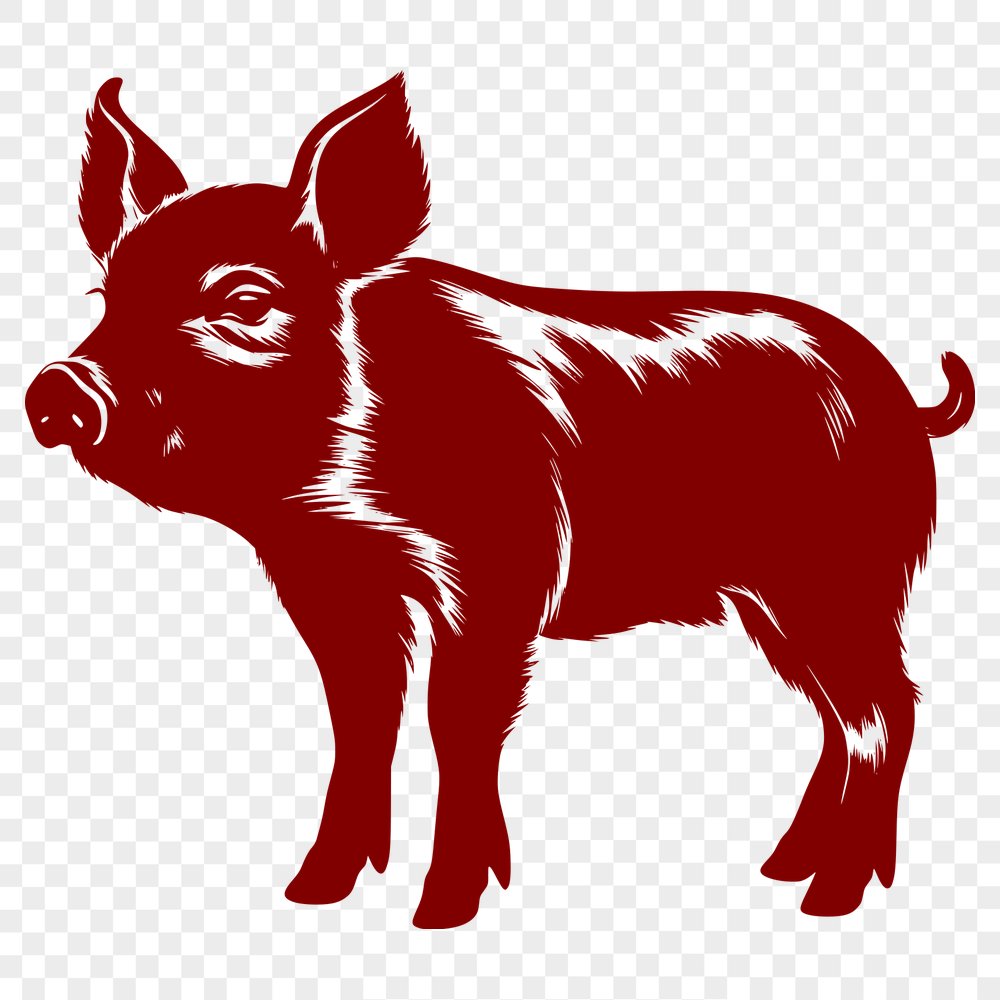 Artistic Standing Pig Illustration