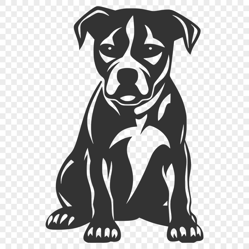 Unique Pitbull Vector Drawing