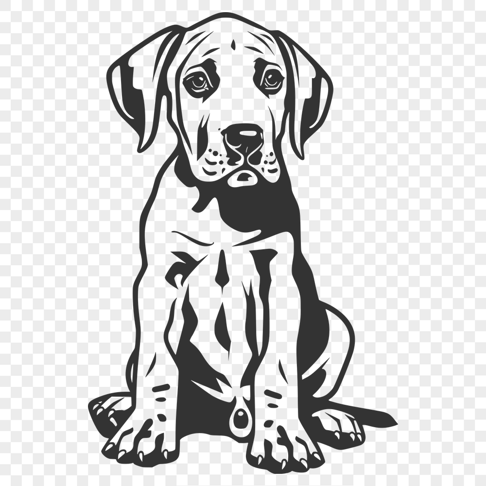 Cute Great Dane Vector Illustration